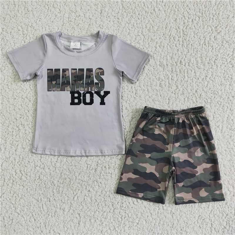 Mama’s boy camo  boy short set