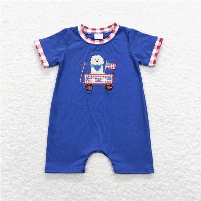 4th puppy rwb boy romper