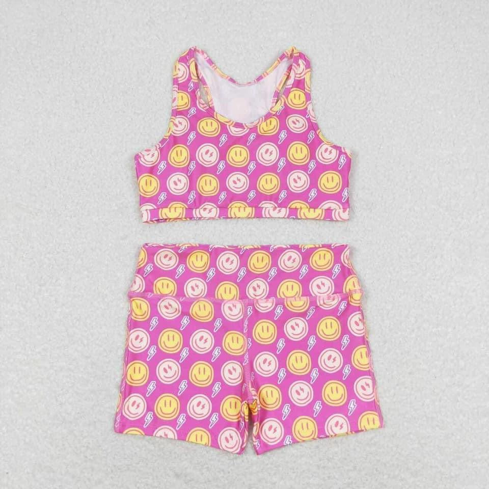 Smiley bikershorts crop shorts set