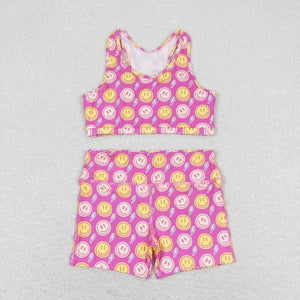 Smiley bikershorts crop shorts set