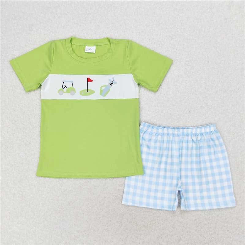 Green golfer Boy Short Set- boy