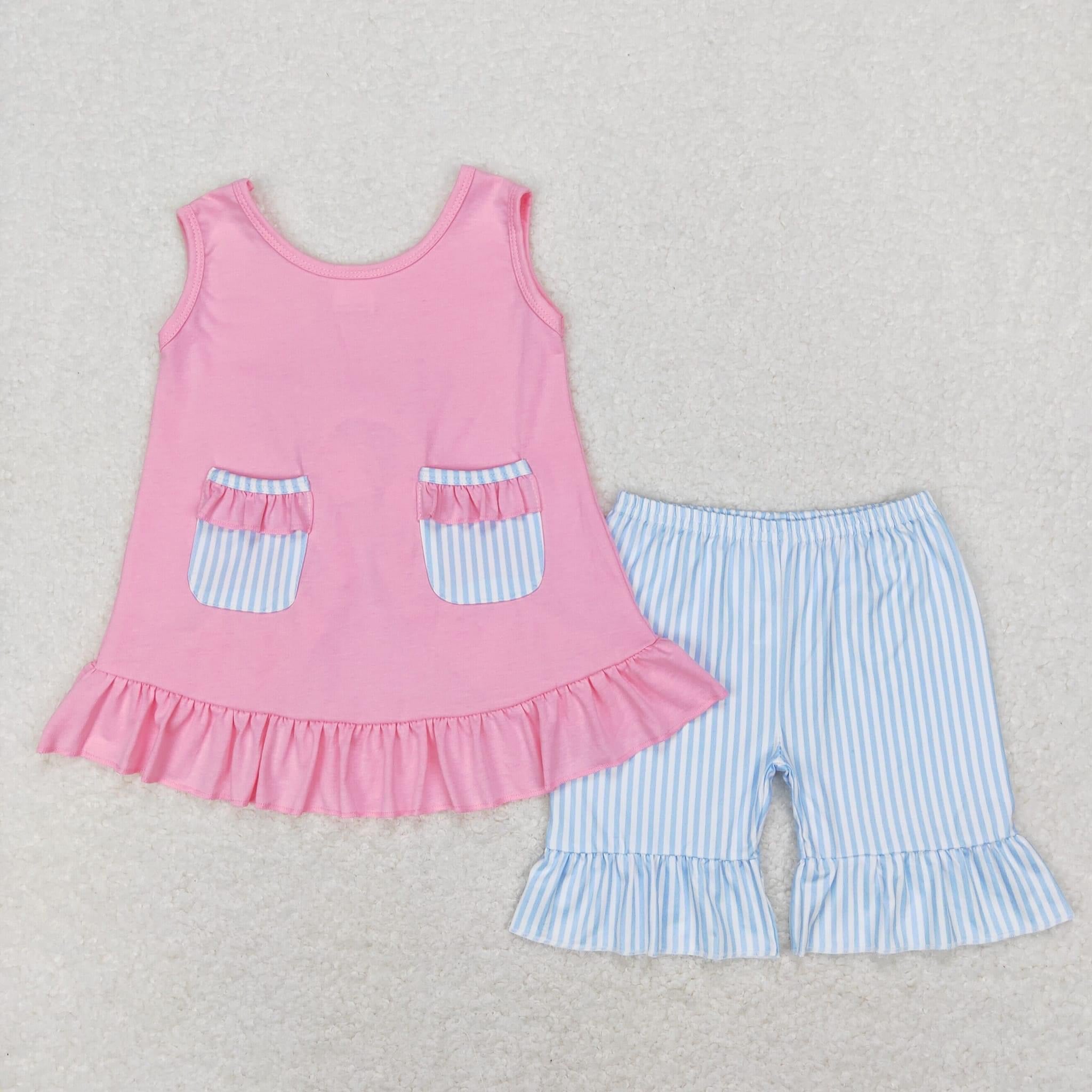 Pink and blue ruffle