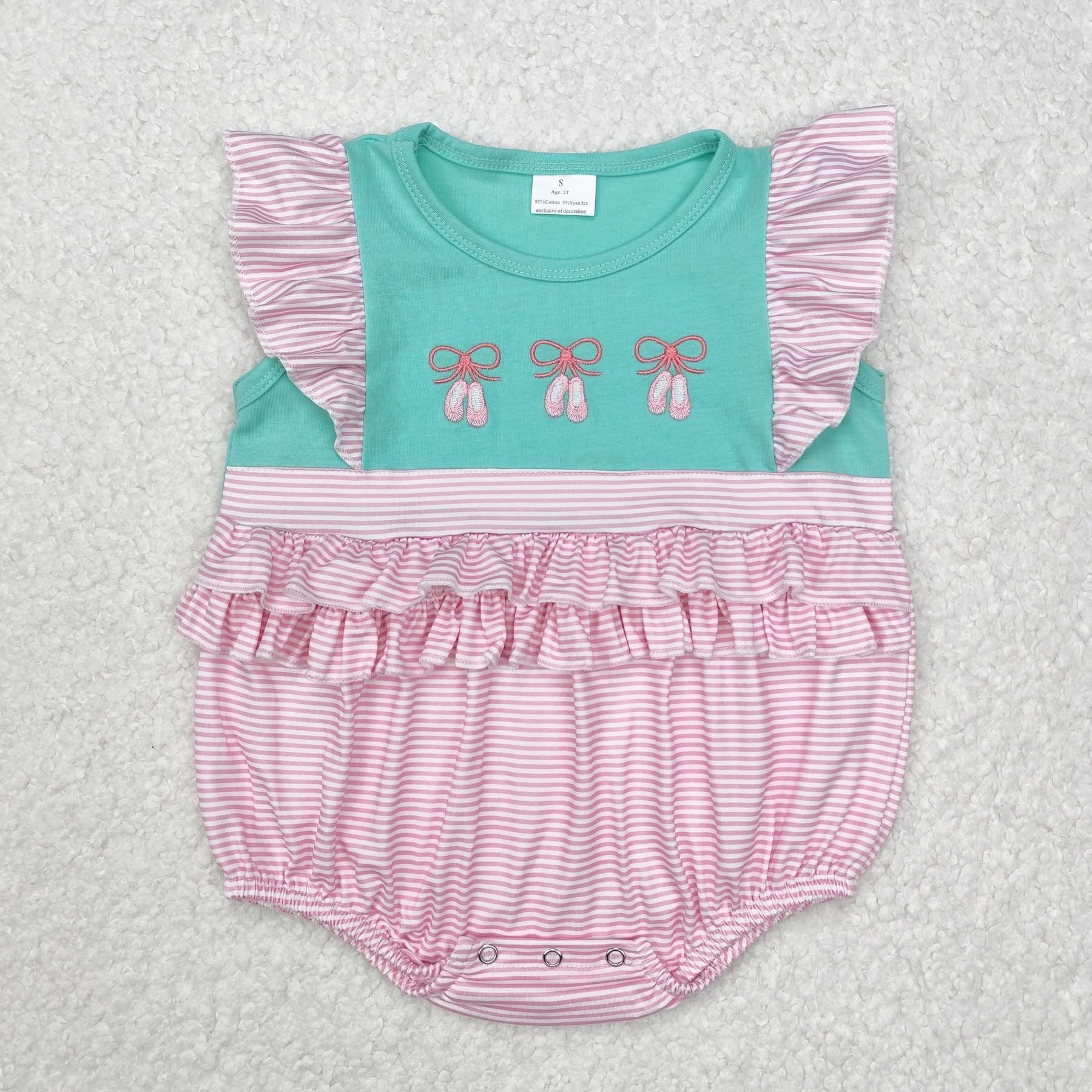 Pink and tral ballet bubble Romper