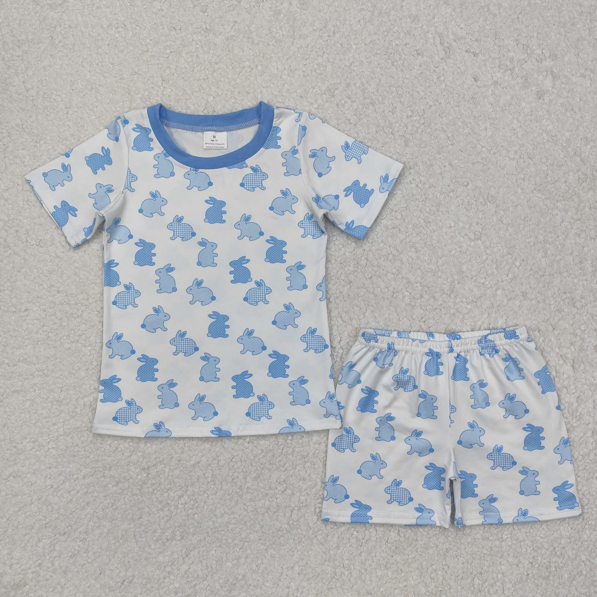 Blue bunnies comfy Boy short pajama  set