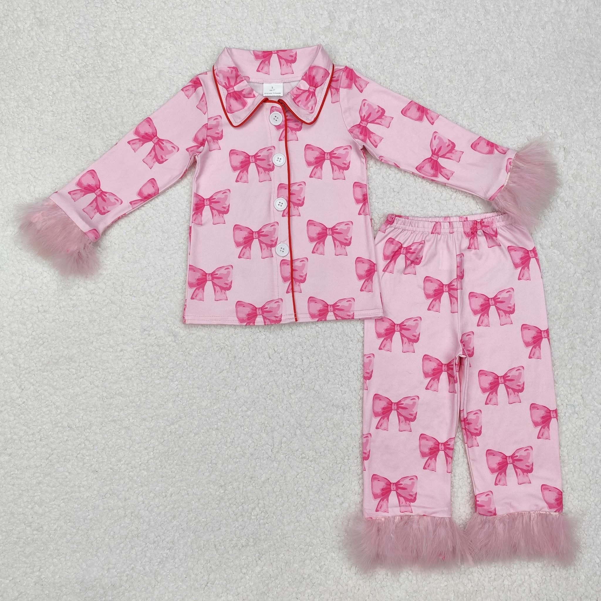 Pink bow Fur pajamas