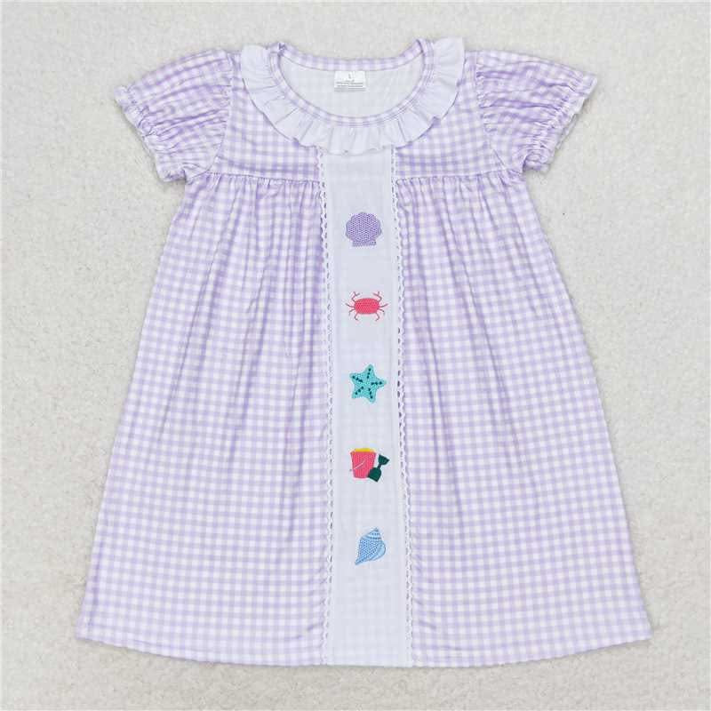 Purple beach gingham  dress