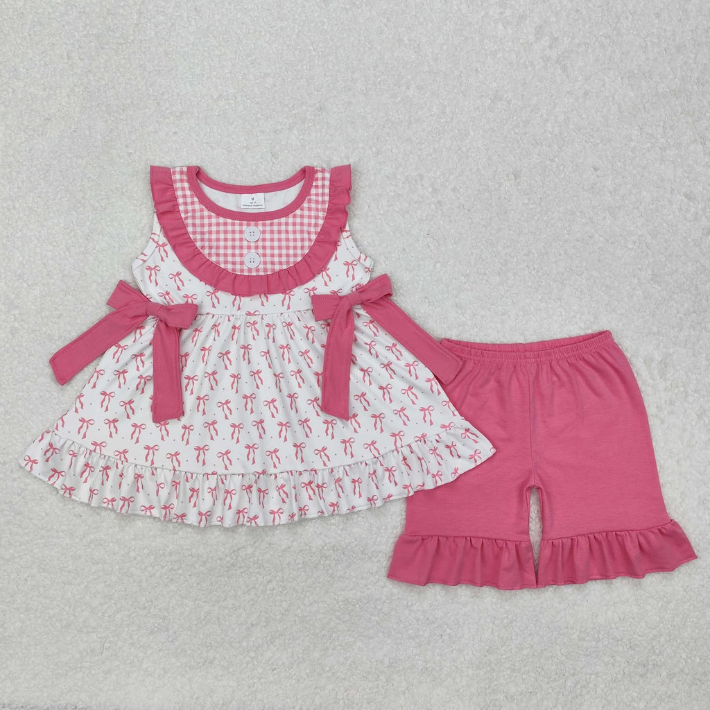 Pink croquet bow riffle girl set