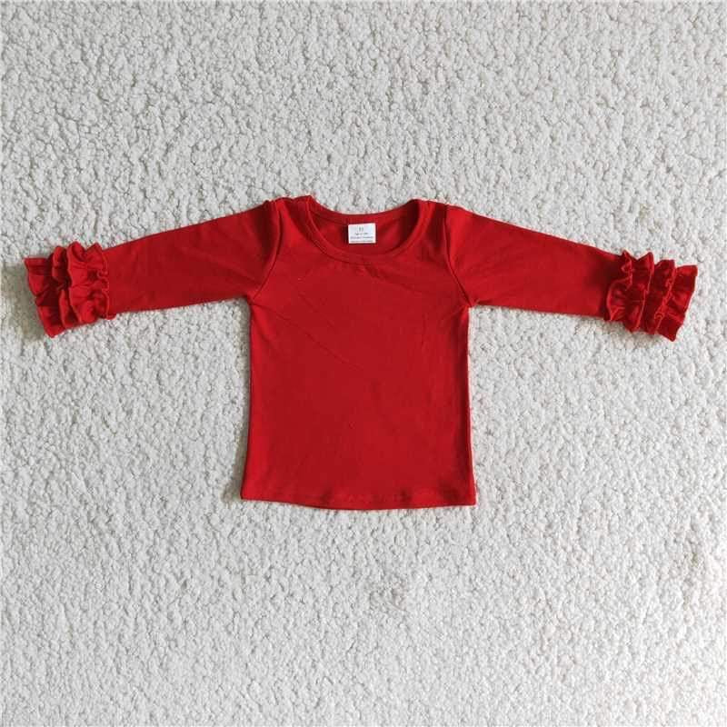 Red icing layering ruffle shirt only