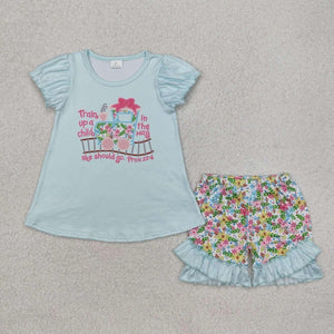 Train a Child Girl ruffle shorts set