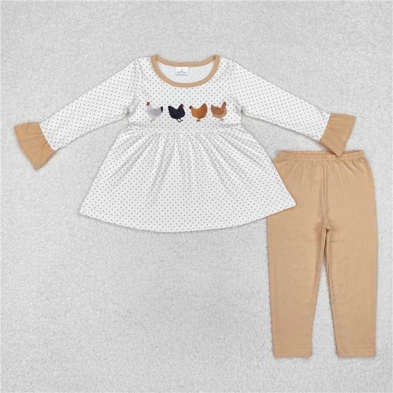 Brown little hens long sleeve outfit