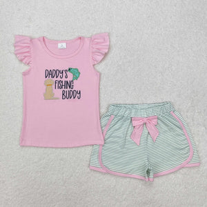 Daddy’s fishing Buddy girl shorts set