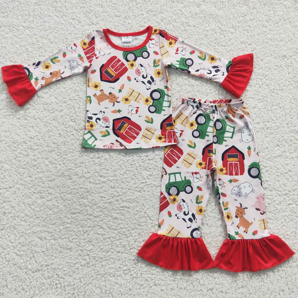 Red Farm Ruffle Pajamas