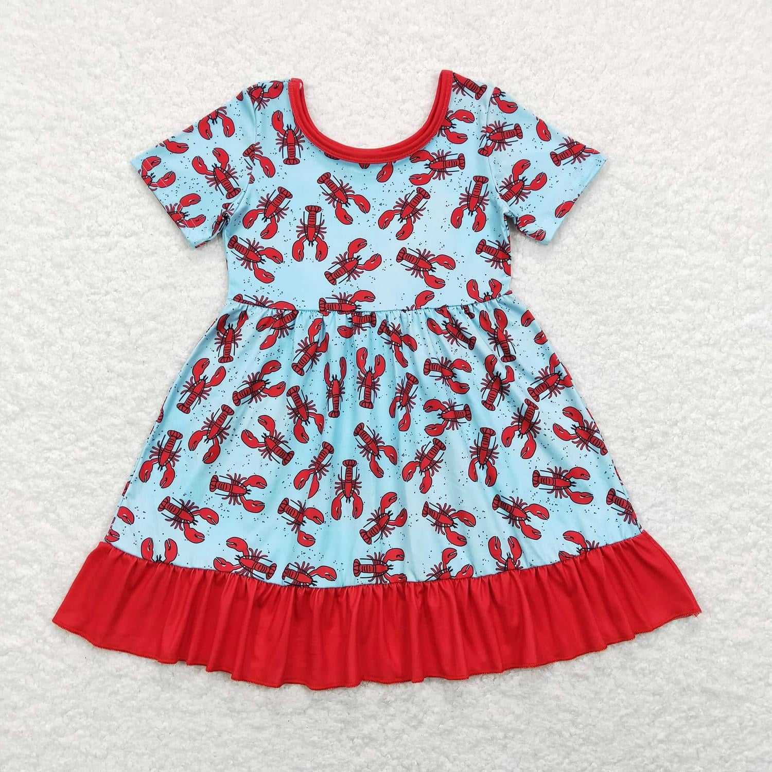 Blue ruffle lobster dress