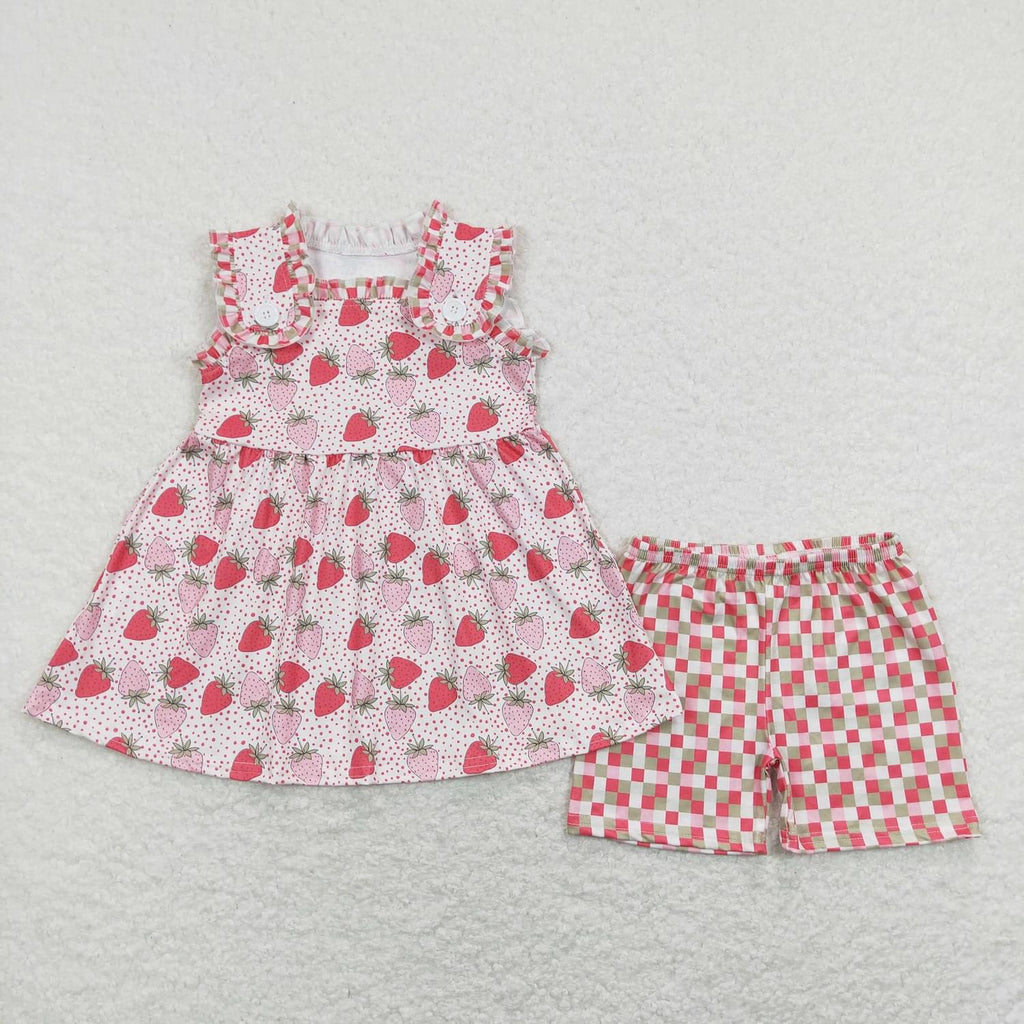 Sweet strawberry shorts set