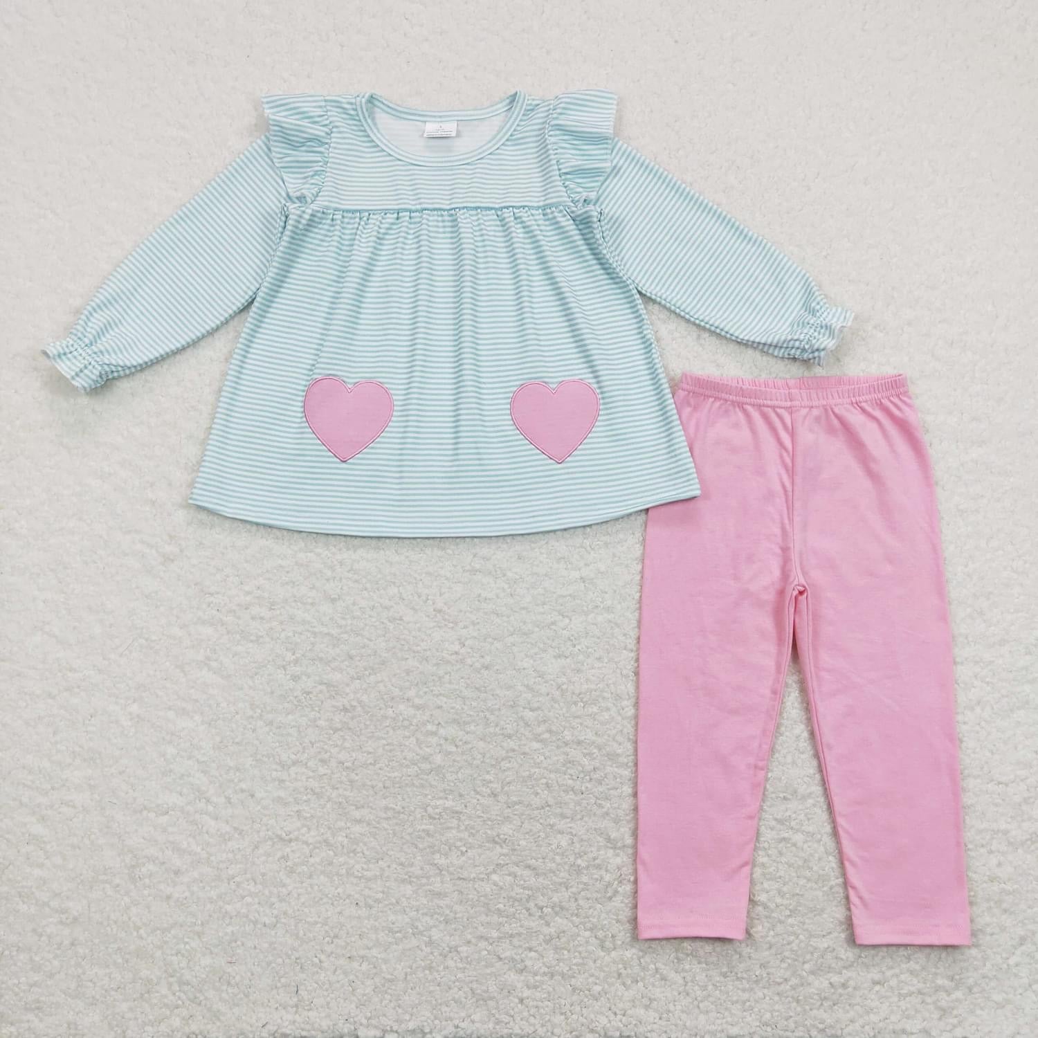 Pink and blue  Hearts Pants outfit