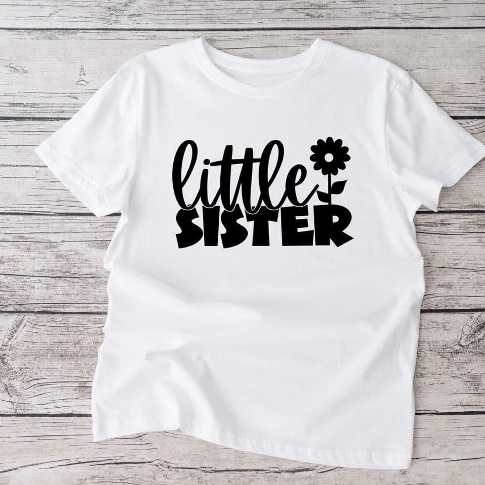 Little sister flower white  tshirt