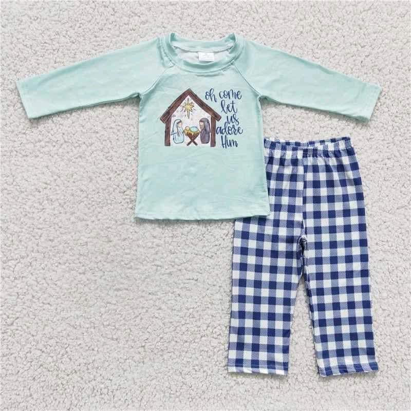 Adore him manger 2pc long sleeve set boy