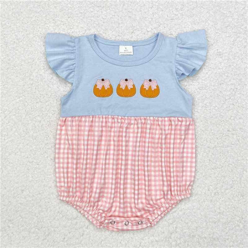 3 little pumpkin gingham bubble