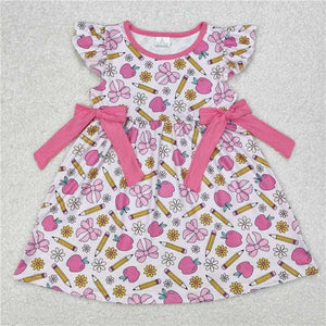Pink pencil and apples dress