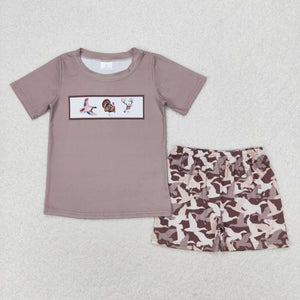 Hunting camo boy short set