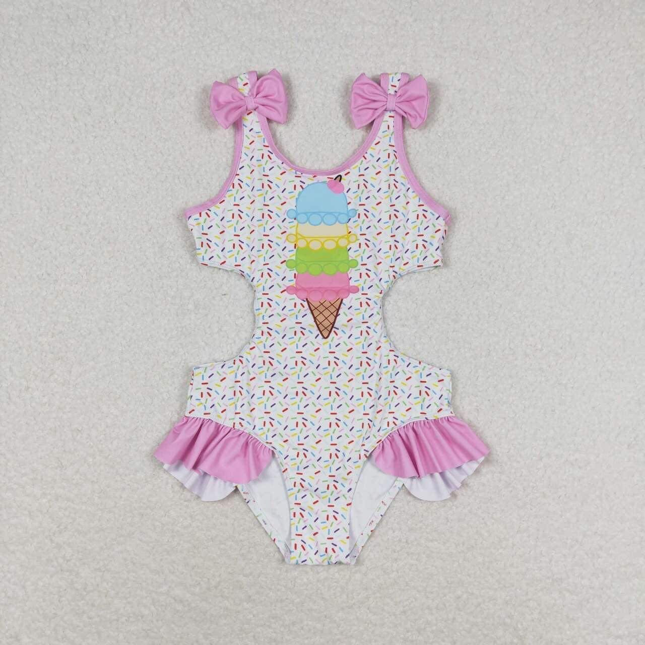 Ice Cream cone and sprinkles swim Suit - Girls