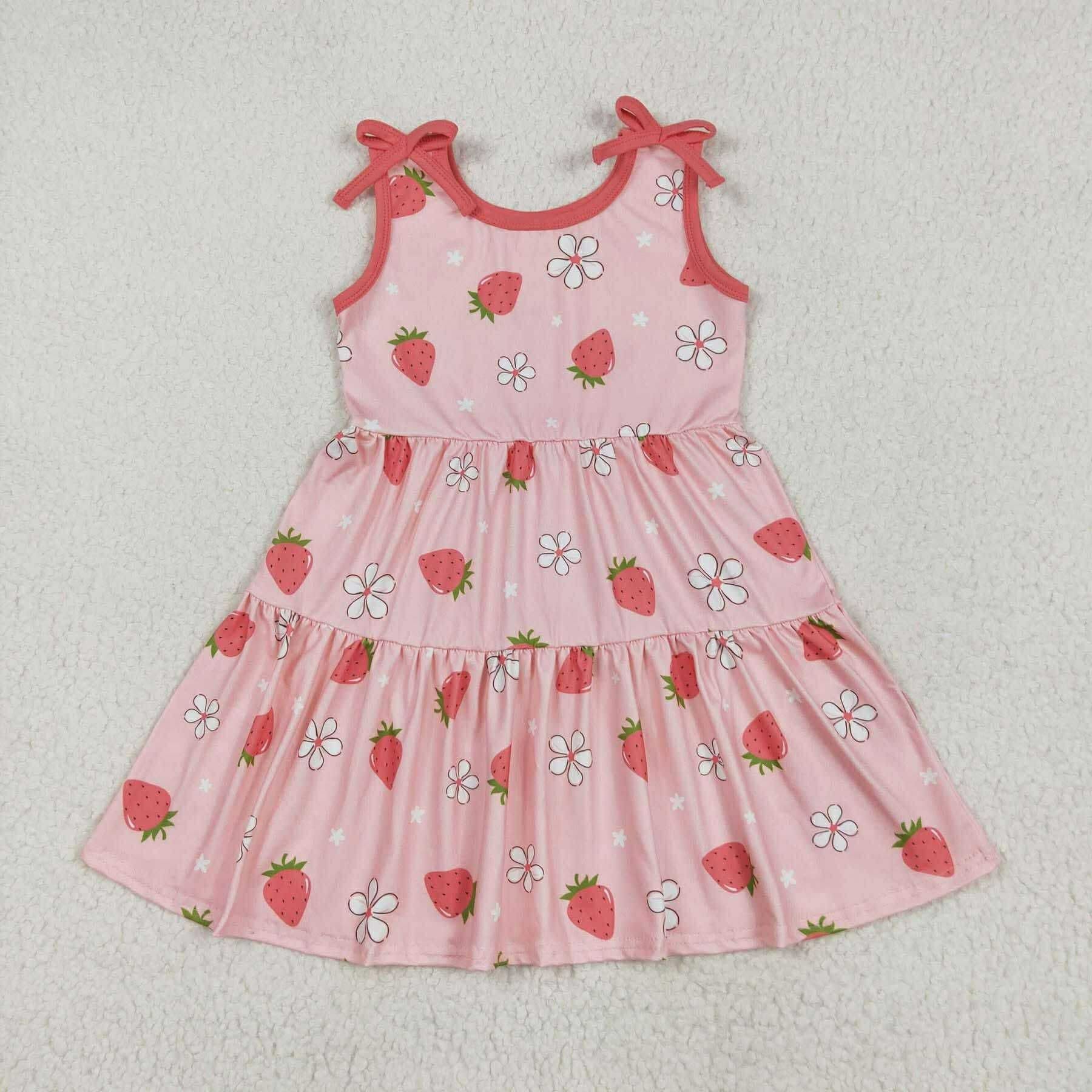 Strawberry flowers tank dress