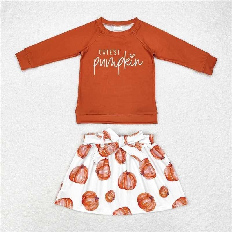 Cutest pumpkin skirt set- fall