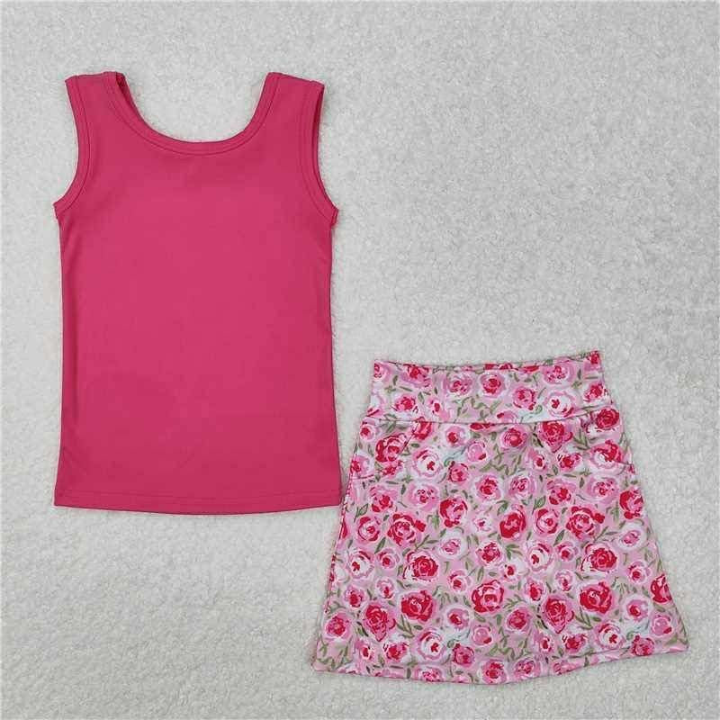 Pink floral yoga set