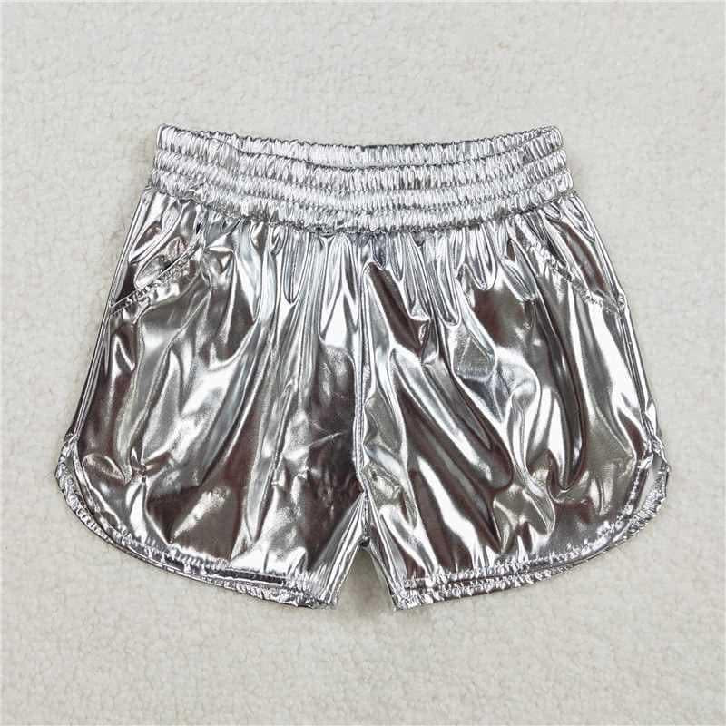 Silver metalic shorts Only