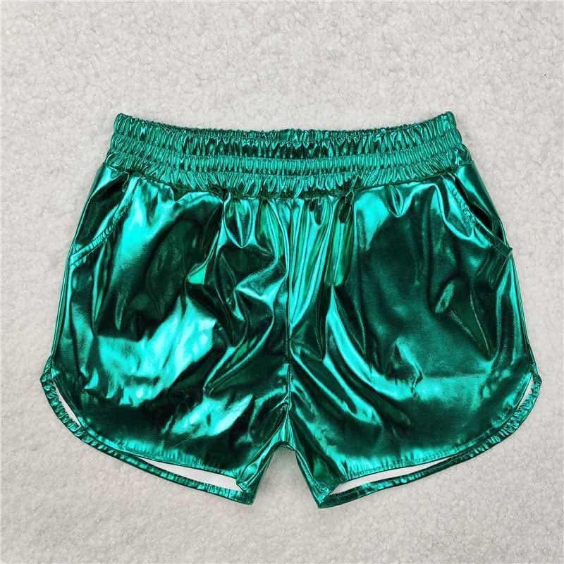 Green metalic shorts Only