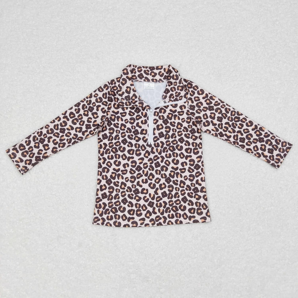 Leopard zip pull over Shirt Only