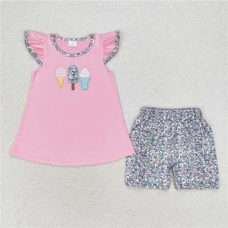 Ice cream floral short Set