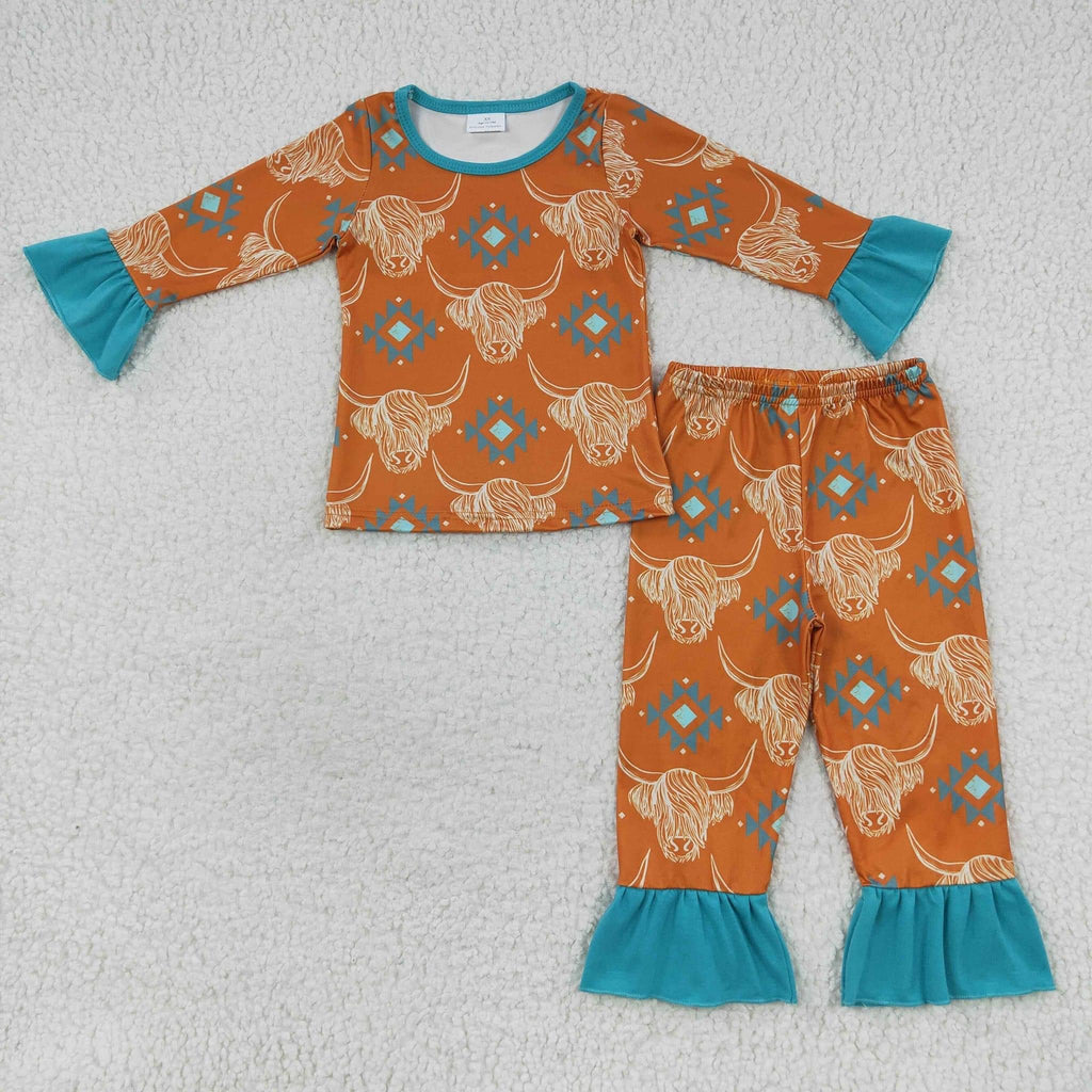 Highland Cow Ruffle Pajamas