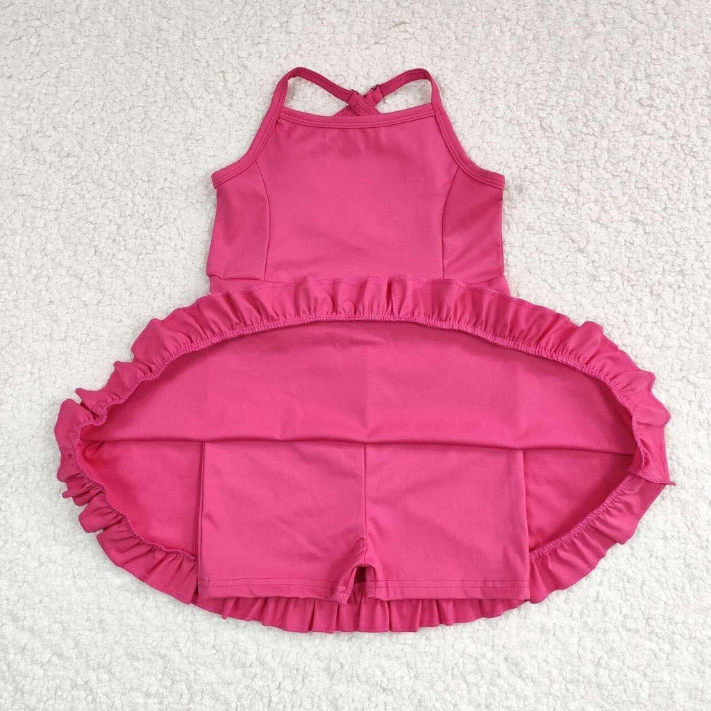 Pink yoga skort dress set