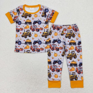 Fall tractor constructin pajama set