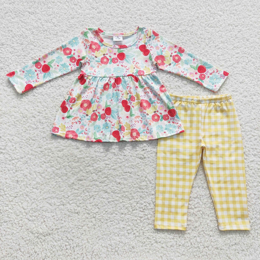 Yellow Gingham Floral set