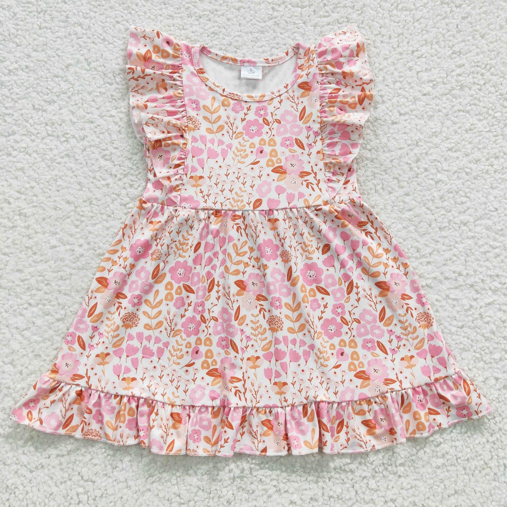 Pink dainty Floral ruffle dress