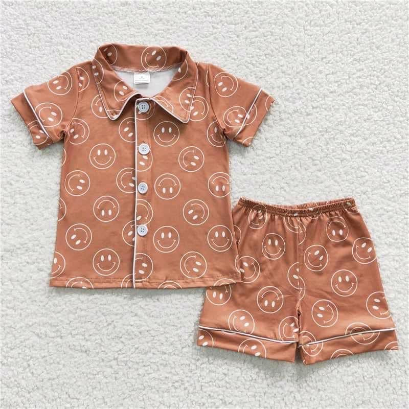 Orange Smiles Boy Short Set