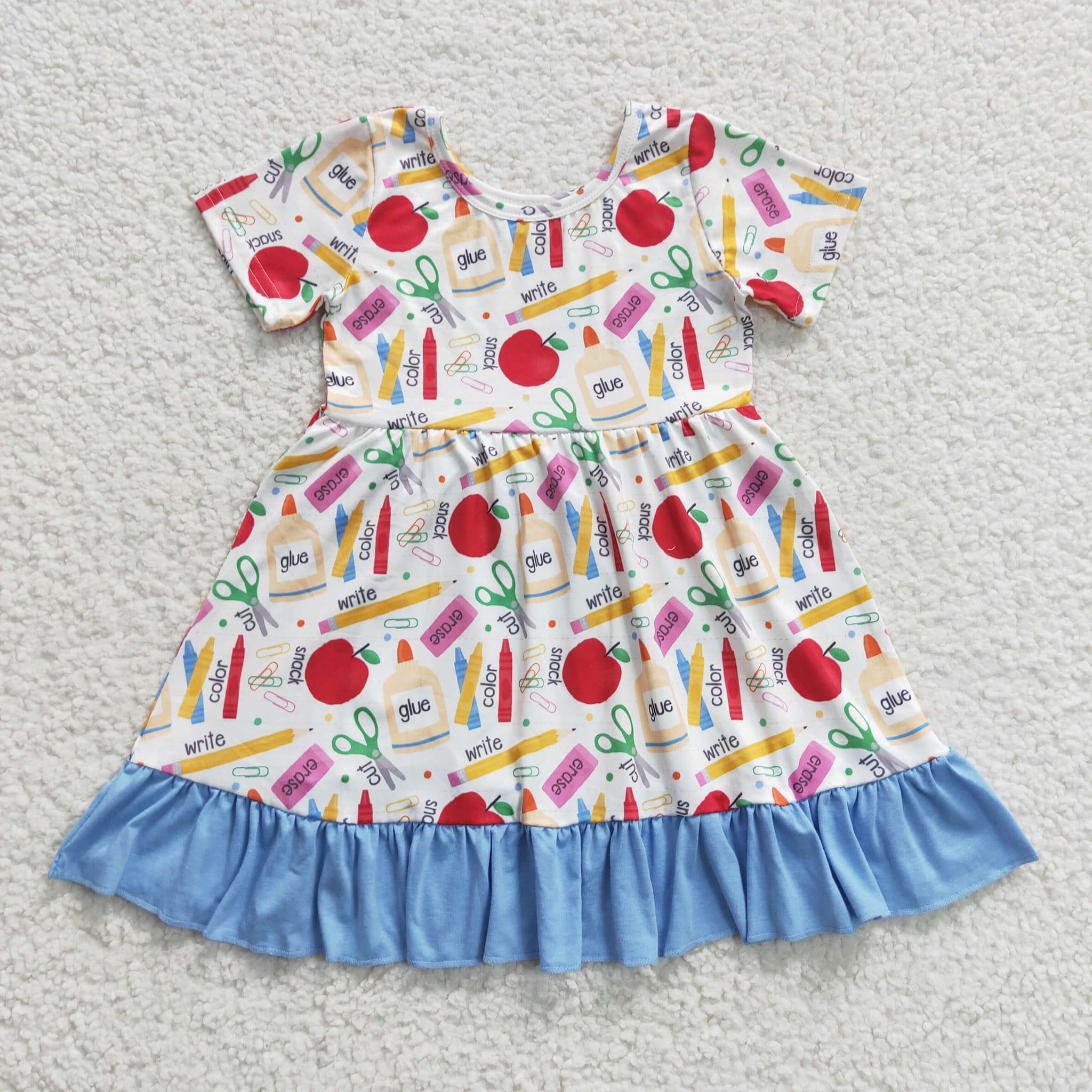 School supplies ruffle  dress