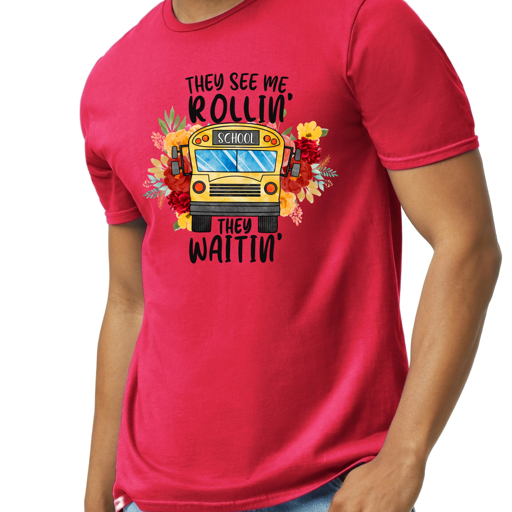 Bus rollin Mom Adult tshirt