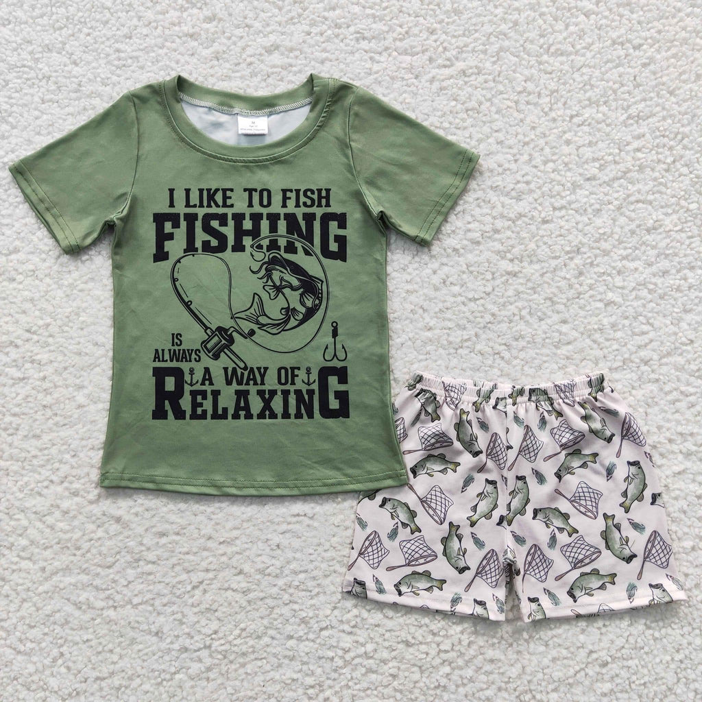 Fishing is Relaxing boy short set