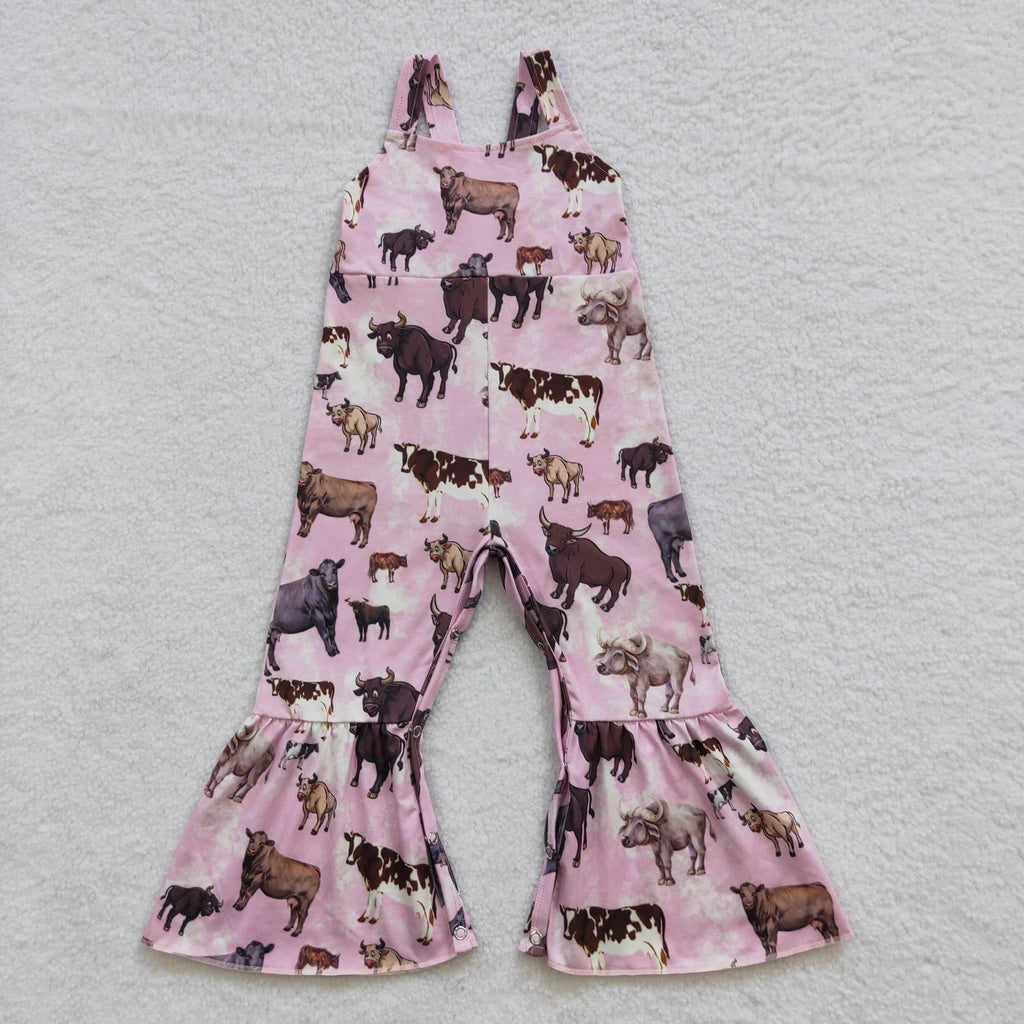 Pink Cows overall romper