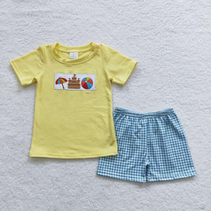 Yellow Beach boy short set