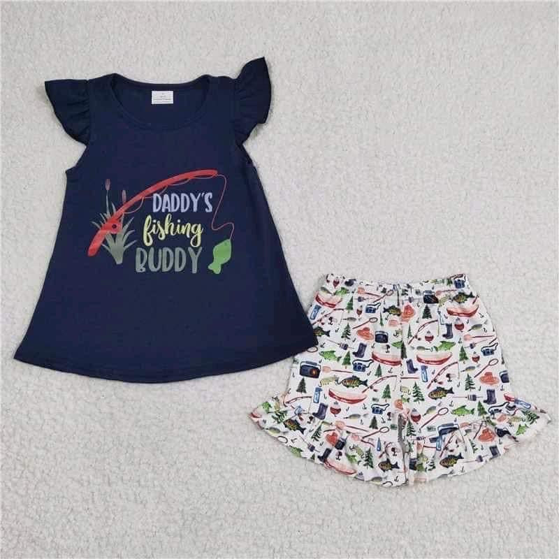 Fishing Buddy girl Short Set