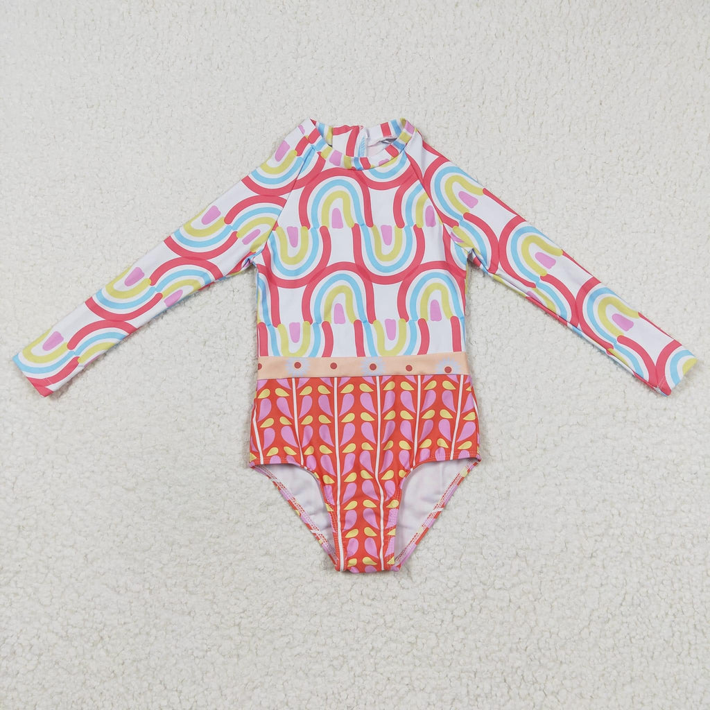 Pink Rainbow Swim Suit - Girls