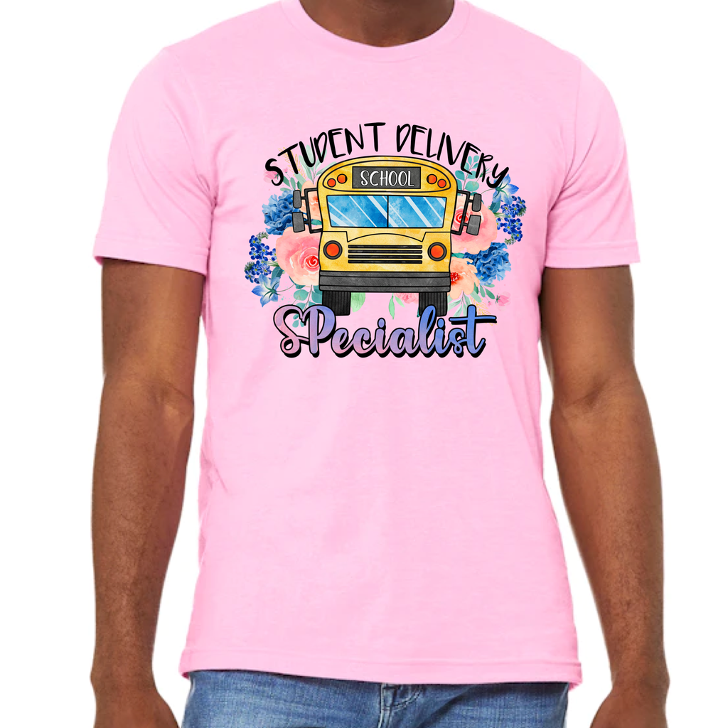 Bus specialist pink Mom Adult tshirt