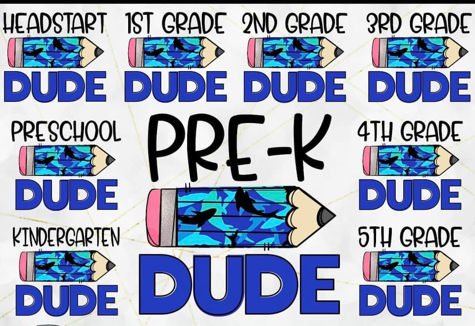 School Grade Dude white Tshirt - Select your grade