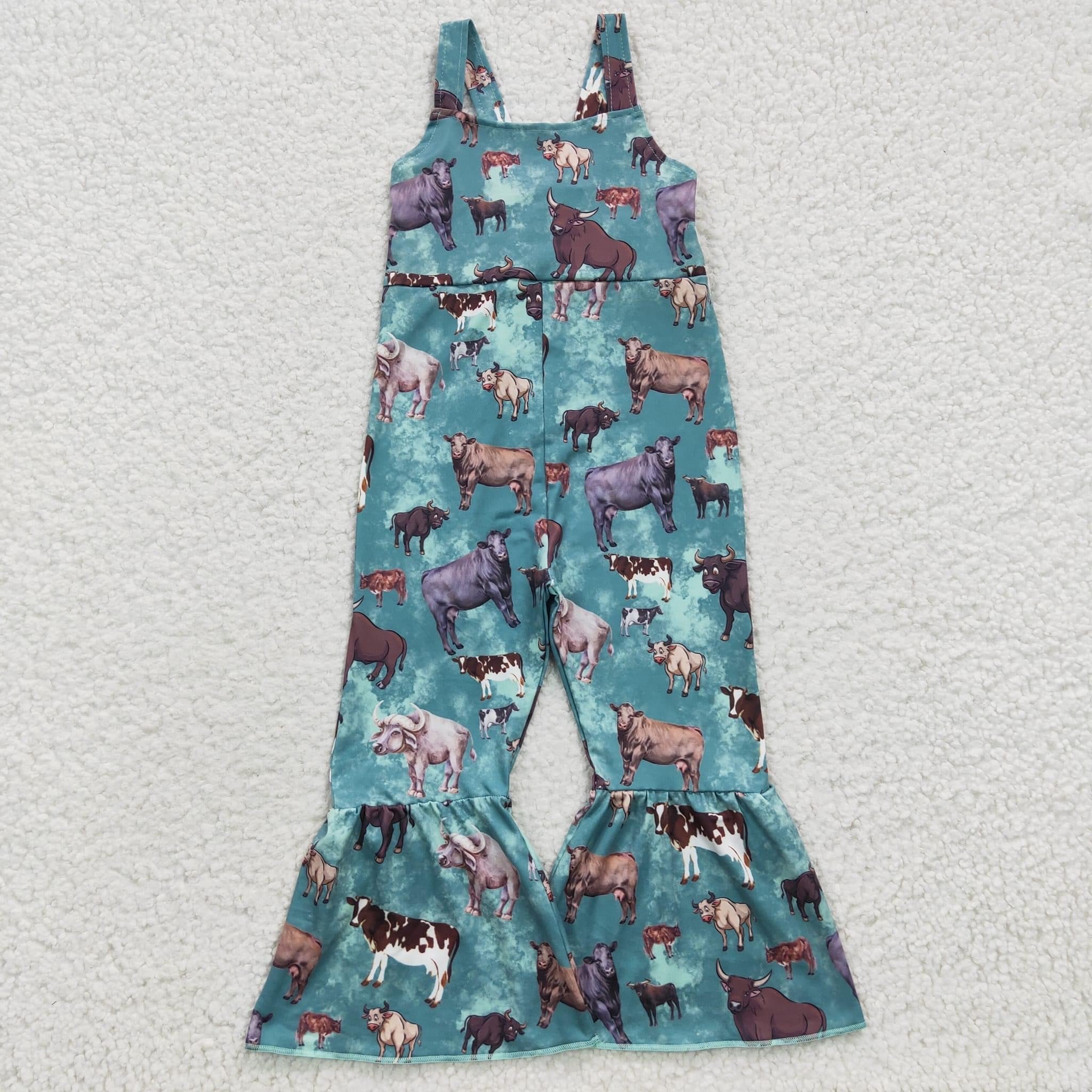 Blue Cows overall romper