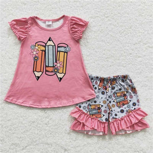 Cute pencil ruffle set