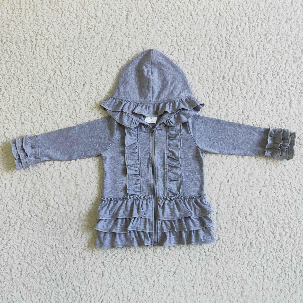 grey Ruffle Jacket